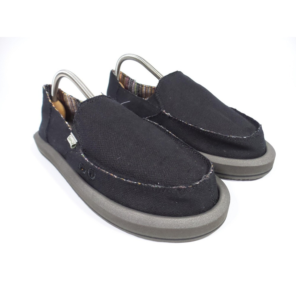 Sanuk Donna St Hemp Shoes Womens Size 11 Black Lightweight Comfort Slip On